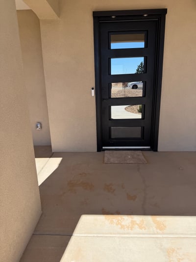 Rio Rancho front entry with a newly installed video doorbell