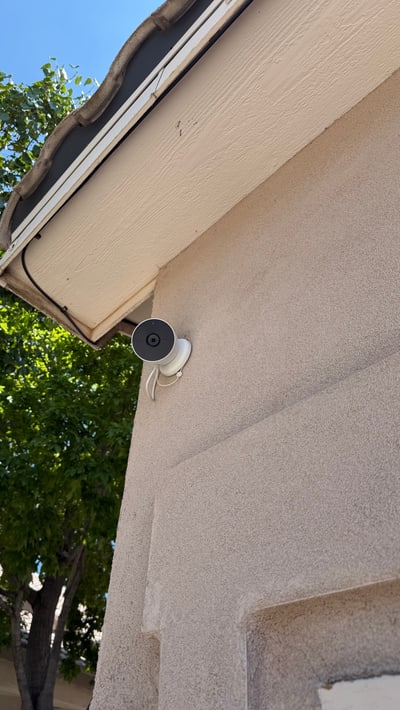 Google outdoor camera installed on a Rio Rancho home