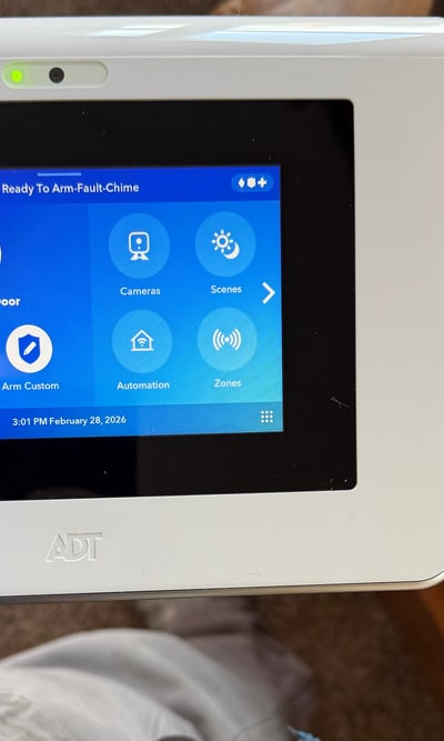 ADT security touchscreen configured during a Durango installation